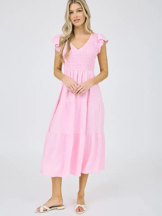 Flutter Sleeve Maxi Dress