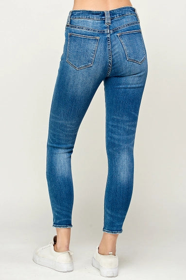 Medium Wash - Mid Rise Skinny Jeans