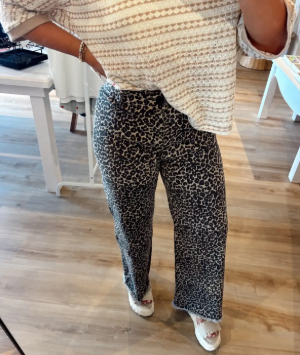 Cheetah Print High Rise Flare Jeans