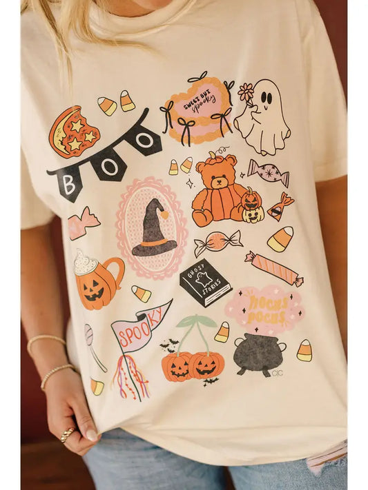 Boo Halloween Collage Graphic Tee - PREORDER