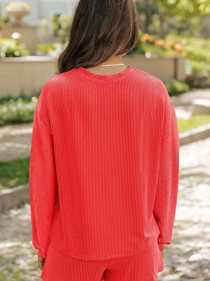 Corded Merry Christmas Letter Top and Shorts Set