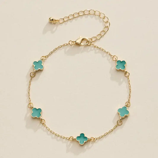 Gold Clover Charm Bracelet